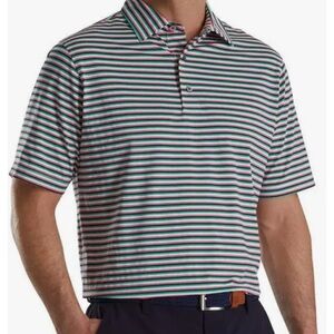 Footjoy Golf Multi Stripe Lisle Self Collar Polo 2XL